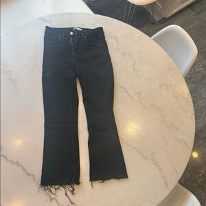 Zara Black Women's straight Jeans with distressed hem